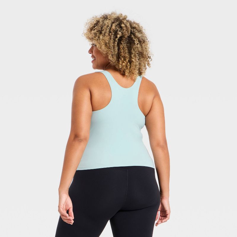 slide 5 of 5, Women's Everyday Soft Square Neck Support Tank Top - All In Motion™ Light Aqua Blue L, 1 ct