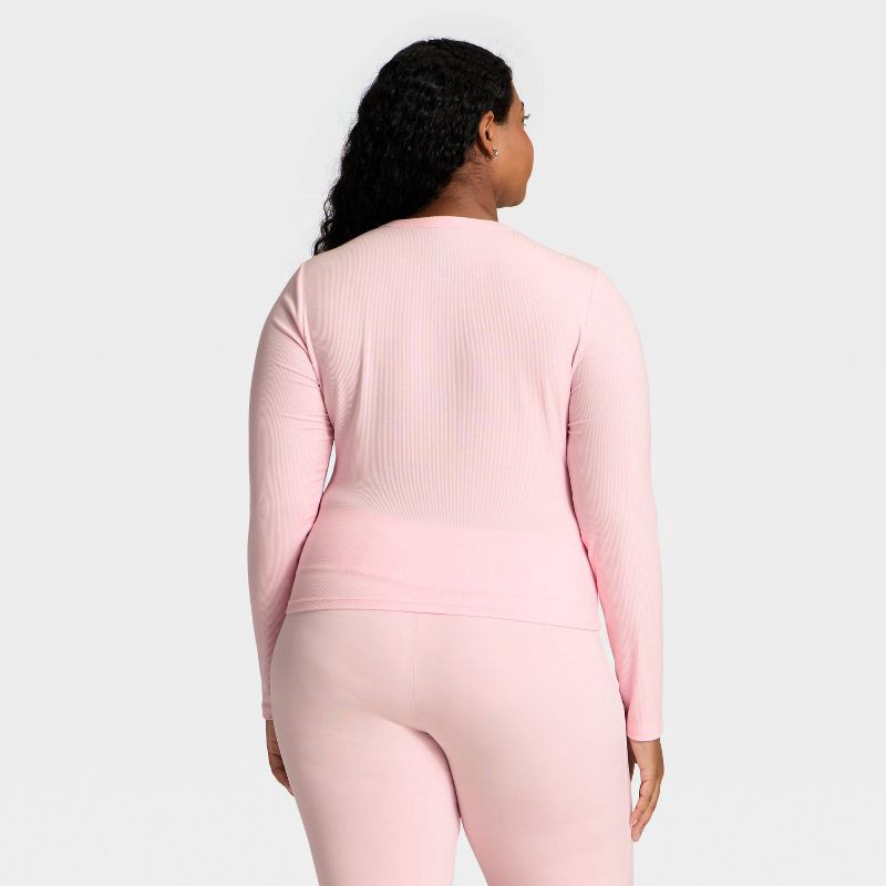 slide 5 of 5, Women's Modal Ribbed Long Sleeve Top - All In Motion™ Pink XXL, 1 ct