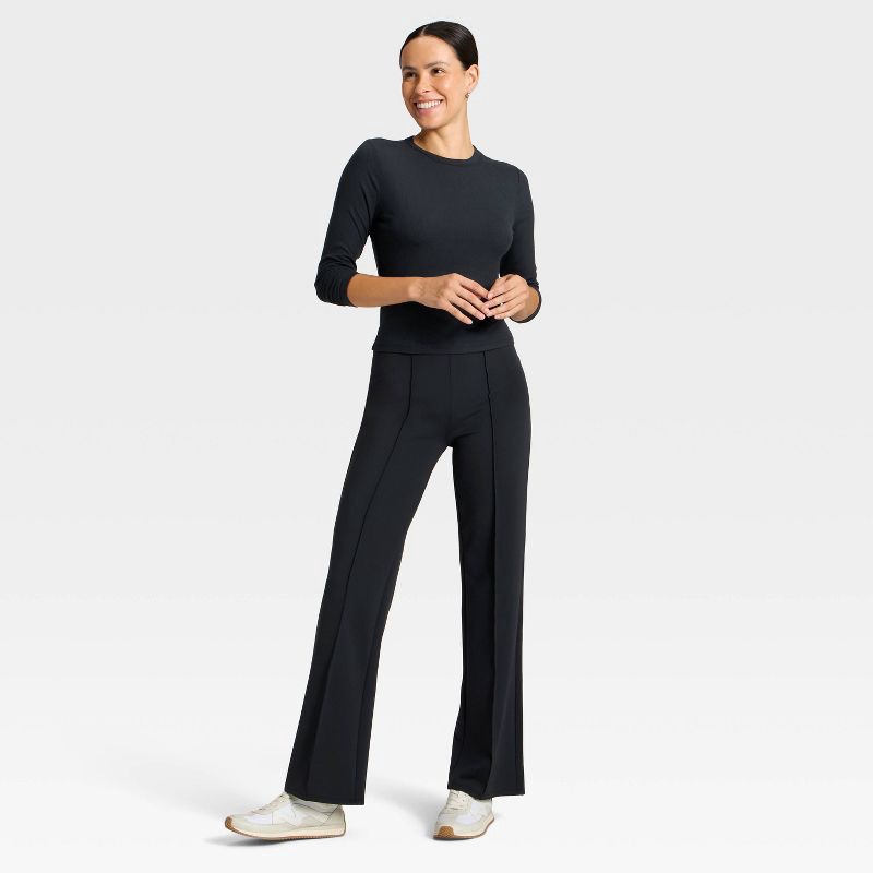 slide 3 of 5, Women's Modal Ribbed Long Sleeve Top - All In Motion™ Black XXL, 1 ct