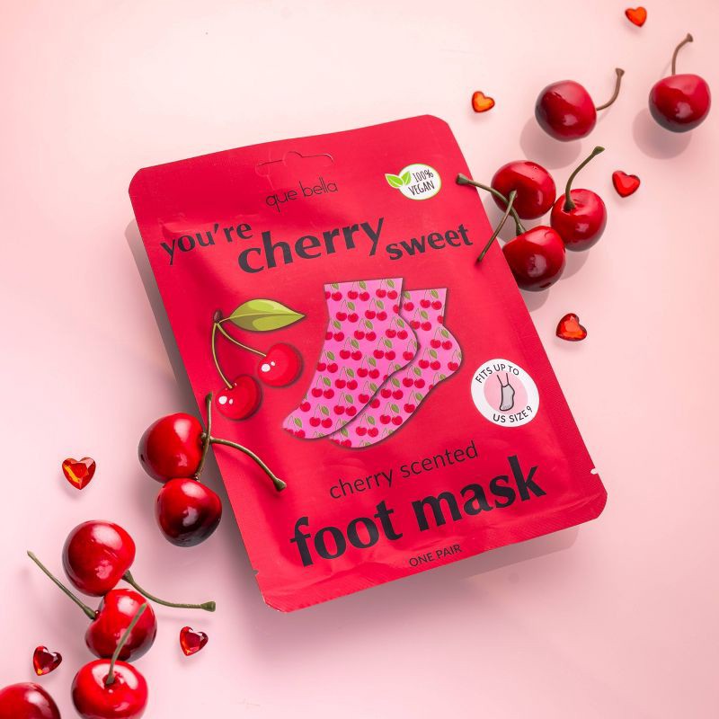 slide 2 of 3, Que Bella You're Cherry Sweet Foot Mask, 1 ct