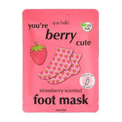Que Bella You're Berry Cute Strawberry Foot Mask