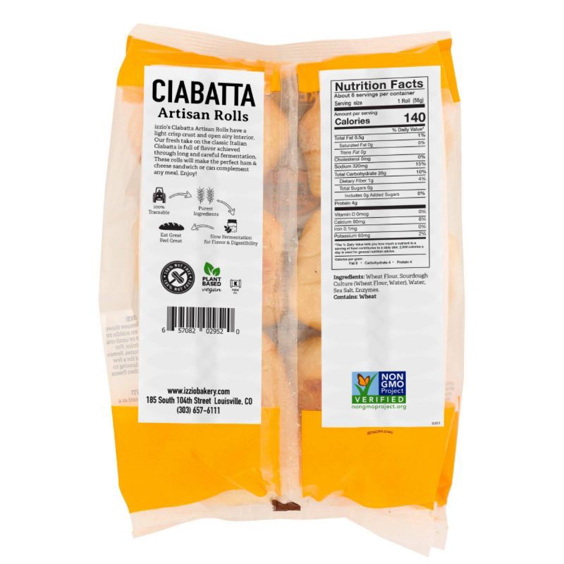 slide 2 of 5, Izzio Artisan Bakery Ciabatta Rolls - 12oz/6ct, 6 ct; 12 oz