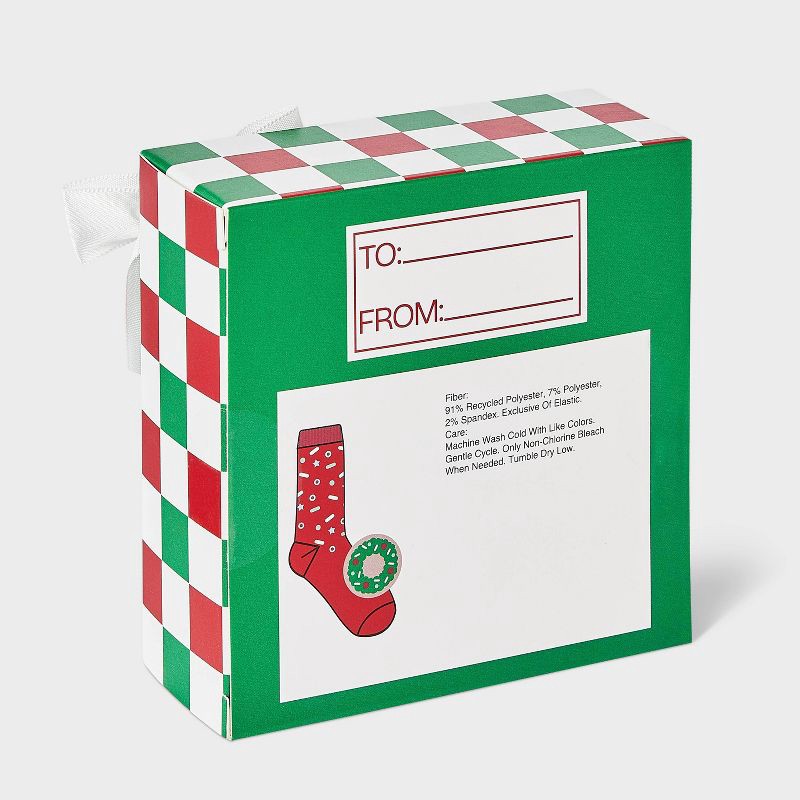 slide 4 of 4, Women's Sugar Cookie Christmas Crew Socks - Red 4-10, 1 ct