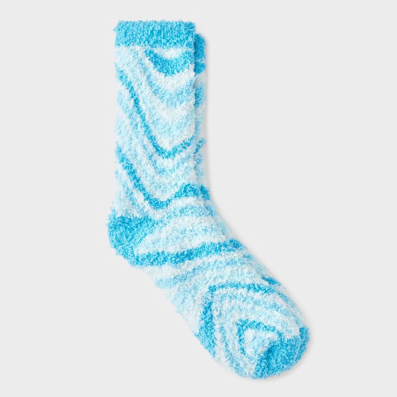 slide 2 of 4, Women's Ice Drink Christmas Cozy Crew Socks - Blue 4-10, 1 ct