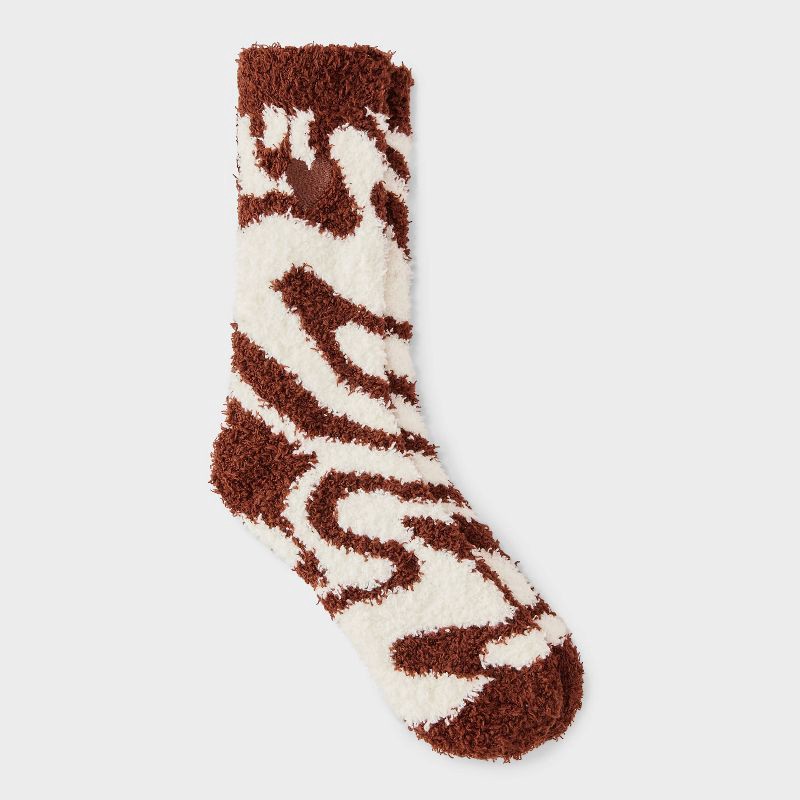 slide 2 of 4, Women's Milkshake Christmas Cozy Crew Socks - Brown/White 4-10, 1 ct