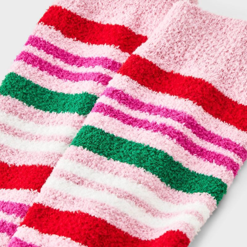 slide 3 of 3, Women's Lollipop Christmas Cozy Crew Socks - Pink 4-10, 1 ct