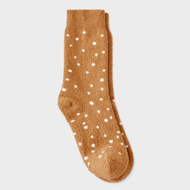slide 2 of 4, Women's Pretzel Christmas Cozy Crew Socks - Brown/White 4-10, 1 ct
