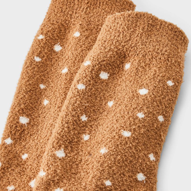 slide 3 of 4, Women's Pretzel Christmas Cozy Crew Socks - Brown/White 4-10, 1 ct