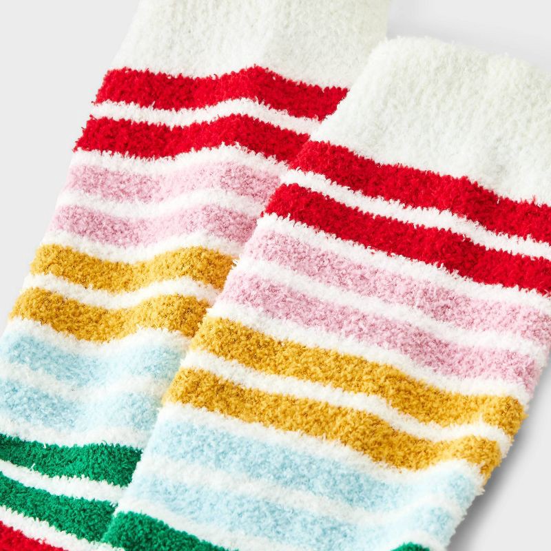 slide 3 of 3, Women's Lollipop Christmas Cozy Crew Socks - White 4-10, 1 ct