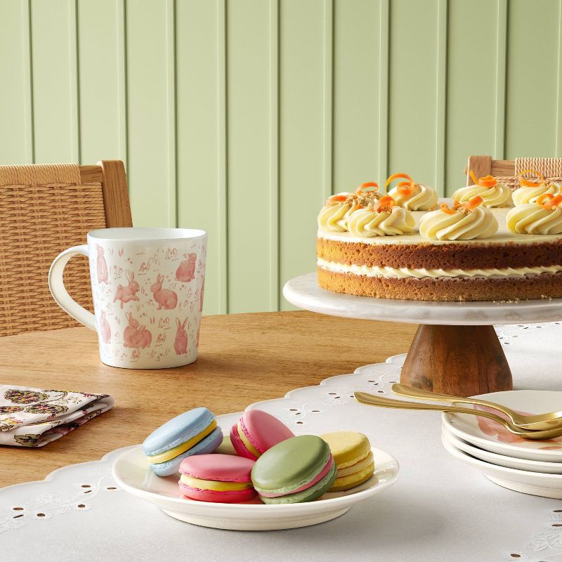 slide 2 of 3, 13.53 fl oz Stoneware Easter Aralia Mug Hand Painted Pink - Threshold™, 13.53 fl oz