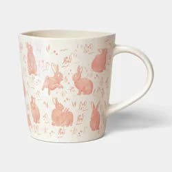 13.53 fl oz Stoneware Easter Aralia Mug Hand Painted Pink - Threshold™