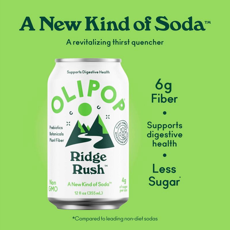 slide 2 of 6, OLIPOP Ridge Rush Soda - 4ct/12 fl oz Cans, 4 ct; 12 fl oz