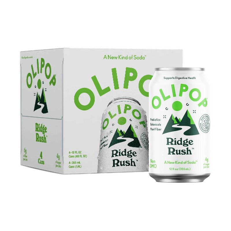 slide 1 of 6, OLIPOP Ridge Rush Soda - 4ct/12 fl oz Cans, 4 ct; 12 fl oz