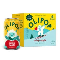 OLIPOP 6g Fiber Prebiotic Soda, Crisp Apple - 4pk/ 12 fl oz Cans