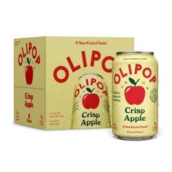 OLIPOP Crisp Apple Soda - 4ct/12 fl oz Cans