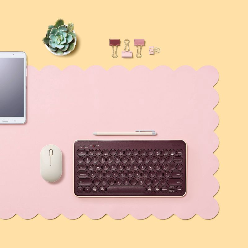 slide 2 of 3, Portable Desk Mat Pink Scallop - up&up™, 1 ct