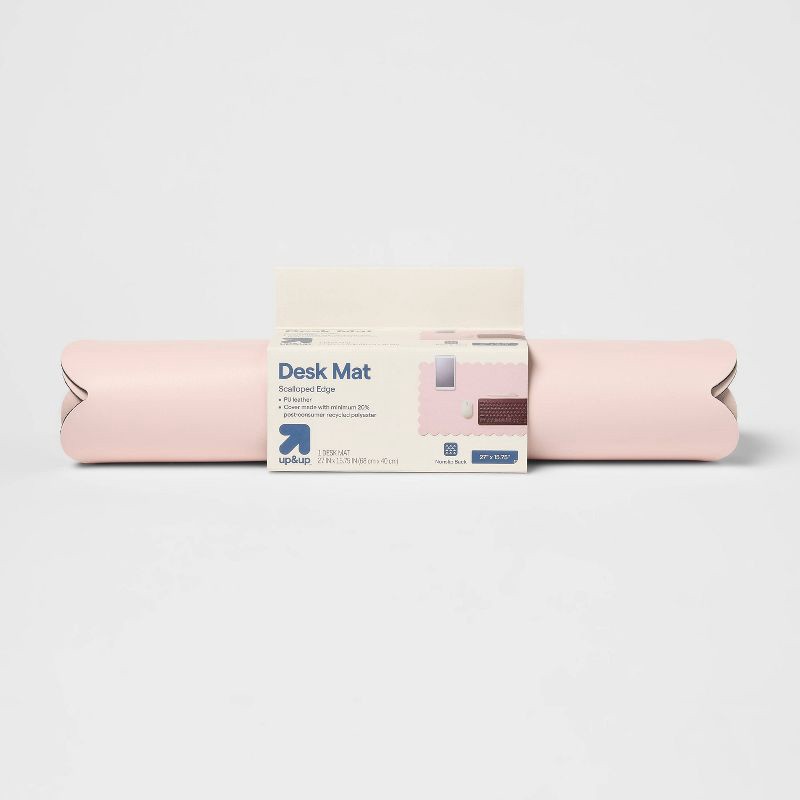 slide 1 of 3, Portable Desk Mat Pink Scallop - up&up™, 1 ct