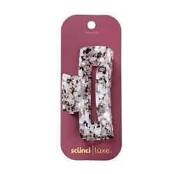 scunci scünci | lüxe Acrylic Open Cut Rectangle Claw Clip - Tort: Hair Styling, For All Hair Types, 6.5" Height, 1 Piece