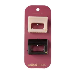scunci scünci | lüxe Statement Mini Rectangle Claw Clips - 2pcs: Hair Styling, Secure Hair, All Hair Types