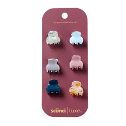 scunci scünci | lüxe Mini Acrylic Classic Claw Clips - 6pcs: Hair Styling For All Hair Types