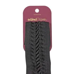 scunci scünci | lüxe Soft Textured Hosiery Headwrap - Black: For All Hair Types, Nylon, One Piece
