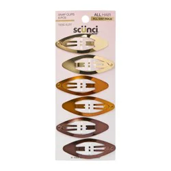 scunci scünci Diamond Shaped Snap Clips - All Hair - 6pcs: Metal, Hair Styling, Securing Hair