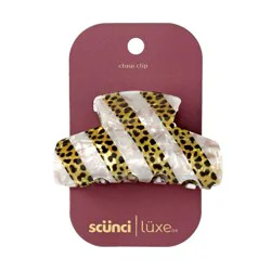 scunci scünci | lüxe Acrylic Stripe Claw Clip - Pearly Ivory & Speckled Tort: Hair Styling, Securing Hair, All Hair Types