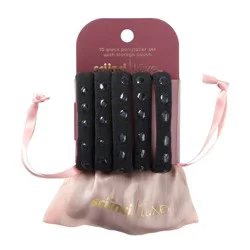 scunci scünci | lüxe No-Slip Grip Active Hosiery Ponytailers with Storage Bag - All Hair - 10pcs: Spandex, Elastic, Hair Styling