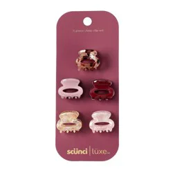 scunci scünci | lüxe Mini Acrylic Open Cut Oval Claw Clips - 5pcs: Hair Styling, All Hair Types