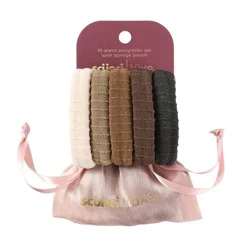 scunci scünci | lüxe Textured Hosiery Ponytailers with Storage Bag - 10pcs: Hair Styling, All Hair Types