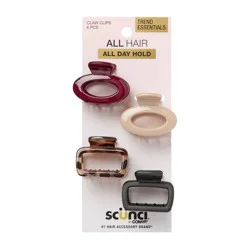 scunci scünci Mixed Shape Mini Claw Clips - All Hair - 4pcs: Hair Styling, Fashion, Securing Hair