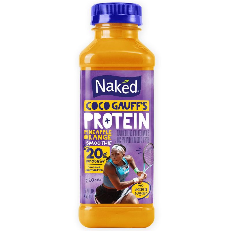 slide 1 of 9, Naked Juice Pineapple Orange Coco Gauff's Protein Smoothie - 15.2 fl oz, 15.2 fl oz