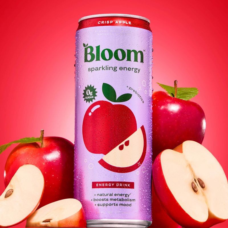 slide 2 of 11, BLOOM NUTRITION Bloom Crisp Apple Energy Drink - 12 fl oz Can, 12 fl oz