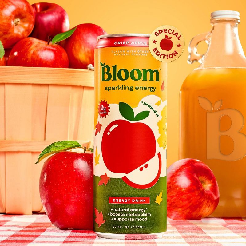 slide 2 of 11, BLOOM NUTRITION Bloom Crisp Apple Energy Drink - 12 fl oz Can, 12 fl oz