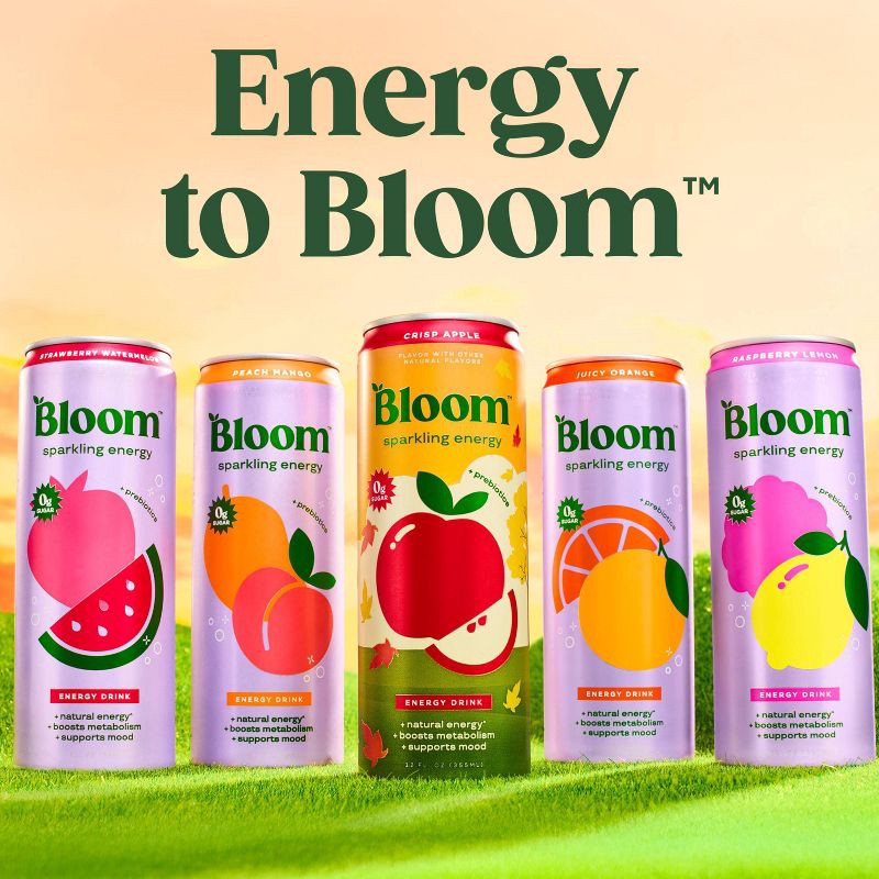 slide 6 of 11, BLOOM NUTRITION Bloom Crisp Apple Energy Drink - 12 fl oz Can, 12 fl oz