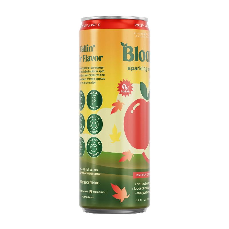 slide 8 of 11, BLOOM NUTRITION Bloom Crisp Apple Energy Drink - 12 fl oz Can, 12 fl oz