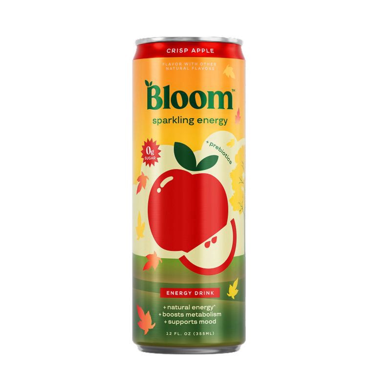 slide 1 of 11, BLOOM NUTRITION Bloom Crisp Apple Energy Drink - 12 fl oz Can, 12 fl oz