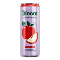 BLOOM NUTRITION Sparkling Energy Drink - Crisp Apple - 12 fl oz Can