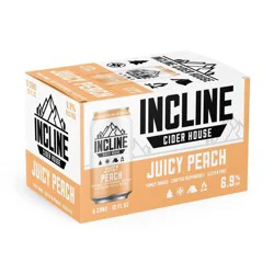 Incline Cider Company Juicy Peach Hard Cider - 6pk/12 fl oz Cans