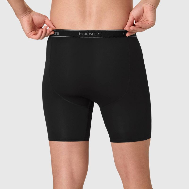 slide 6 of 8, Hanes Men's Performance Stretch Boxer Briefs - Black/Gray S, 1 ct