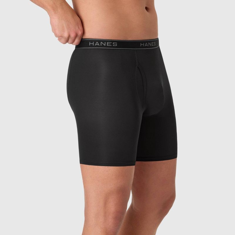 slide 5 of 8, Hanes Men's Performance Stretch Boxer Briefs - Black/Gray XL, 1 ct