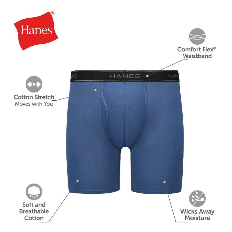 slide 7 of 8, Hanes Men's Performance Stretch Boxer Briefs - Black/Gray XL, 1 ct
