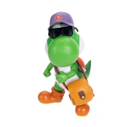Nintendo The Super Mario Galaxy Movie - 5” Figure Series – Yoshi Figure with Hat, Sunglasses, and Satchel Accessories