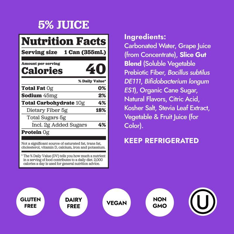 slide 2 of 9, Slice Grape Healthy Soda - 12 fl oz, 12 fl oz