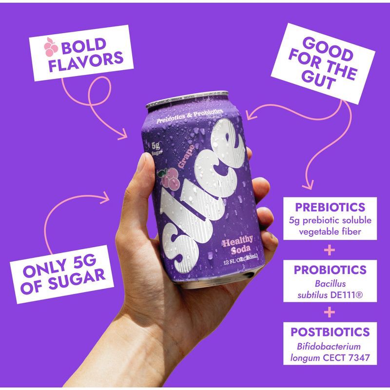 slide 4 of 9, Slice Grape Healthy Soda - 12 fl oz, 12 fl oz