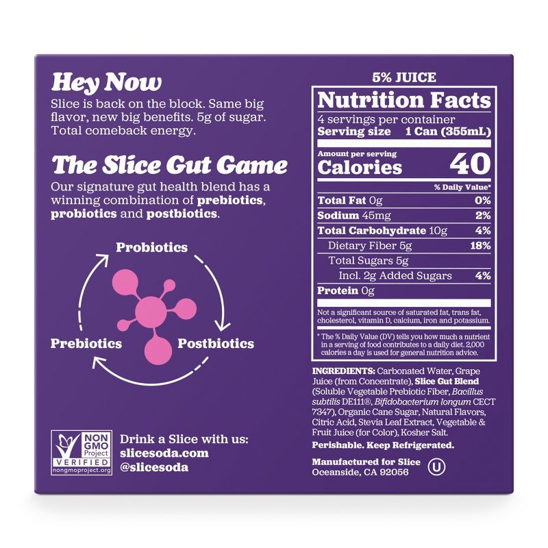 slide 7 of 9, Slice Grape Healthy Soda - 12 fl oz Cans/4pk, 4 ct; 12 fl oz