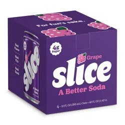 Slice Grape Healthy Soda - 12 fl oz Cans/4pk