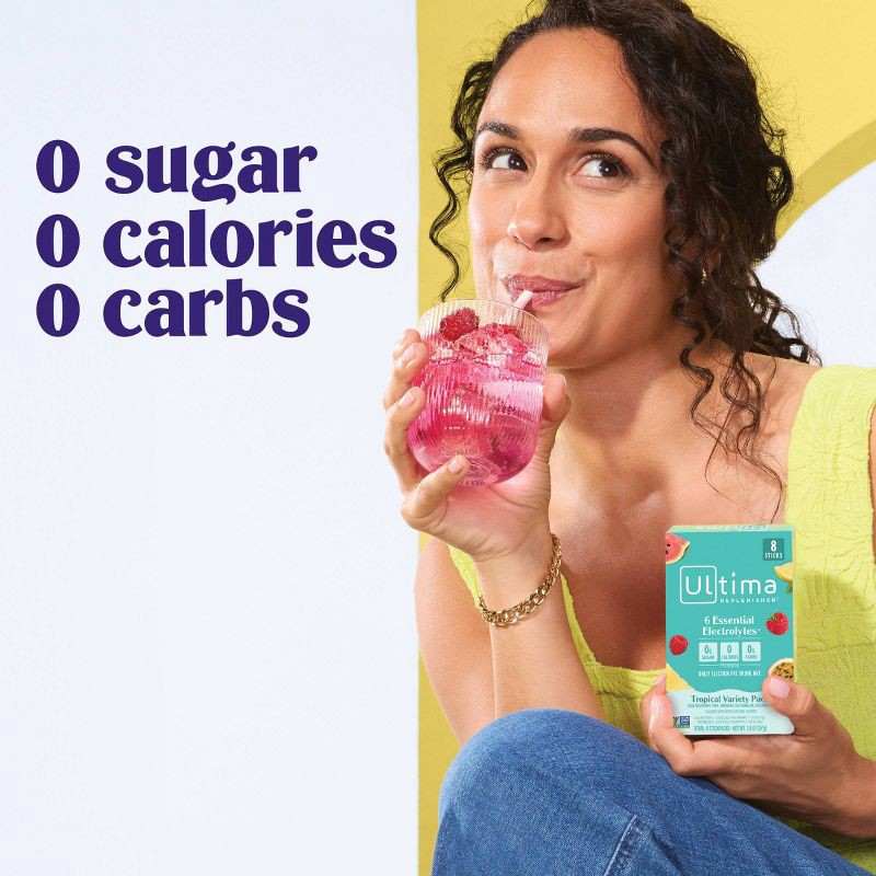 slide 8 of 8, Ultima Replenisher Tropical Variety Pack Electrolyte Drink Mix - 8pk, 8 ct