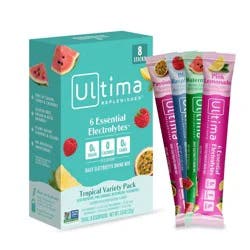 Ultima Replenisher Tropical Variety Pack Electrolyte Drink Mix - 8pk