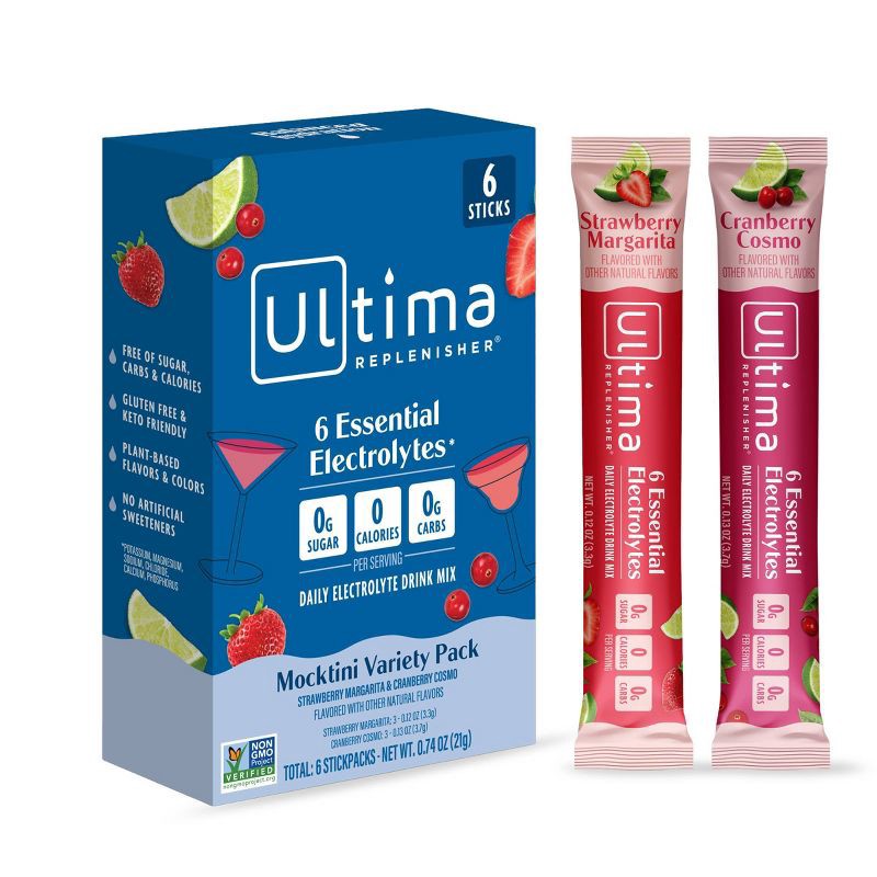 slide 1 of 8, Ultima Replenisher Mocktini Variety Pack Electrolyte Drink Mix - 6pk, 6 ct